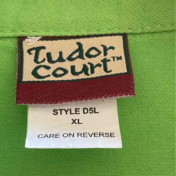 Tudor Court Green Denim Trucker Jacket Solid Color Jean Jacket Size XL NWOT - Picture 6 of 14